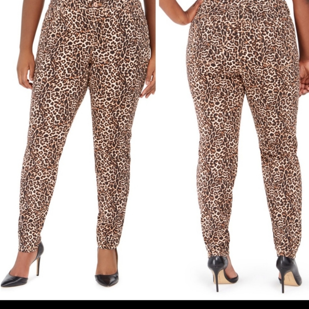 Plus Size Leopard Skinny Jeans